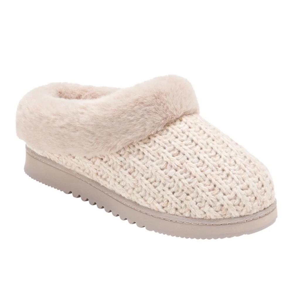 Dearfoams Women's Cream Knit‎ Slippers